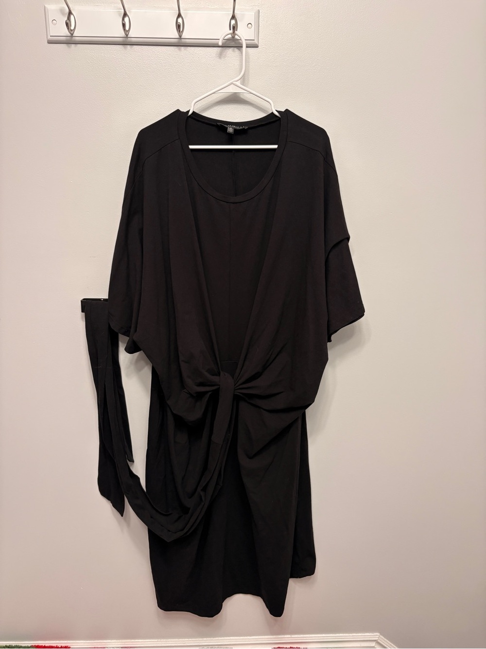 Eloquii Black Tie-Front Mini Dress